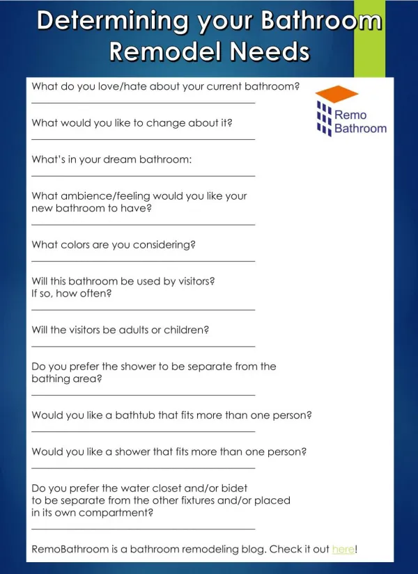Determining Your Bathroom Remodel Needs