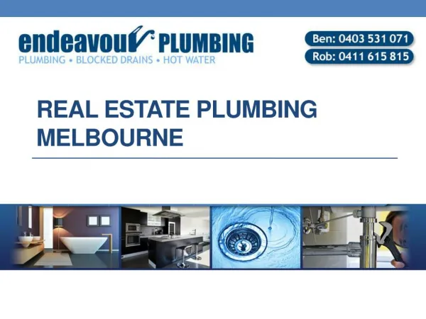 Real Estate Plumbing Melbourne