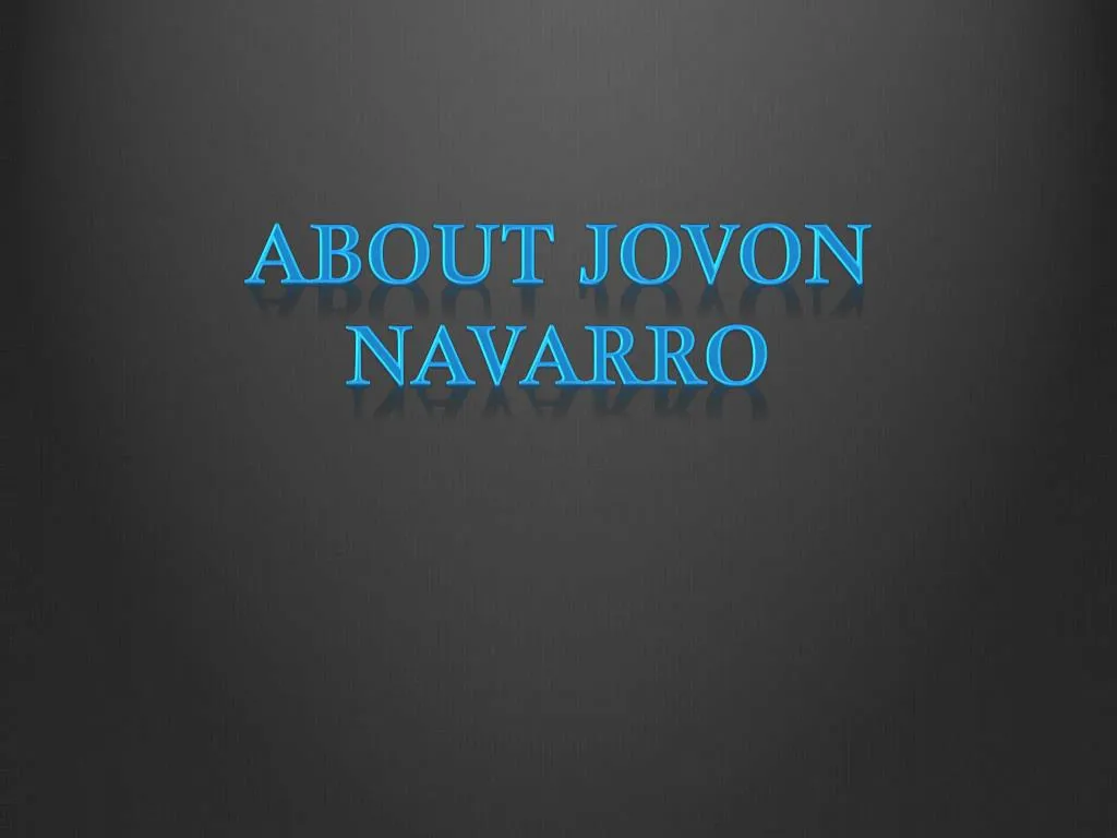 about jovon navarro