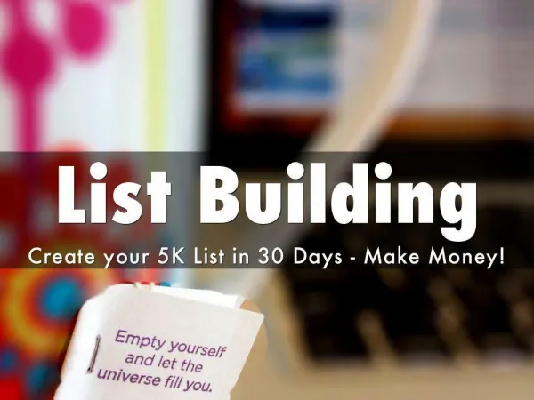 Email List building - Create your 5k list in 30 days - Make Money