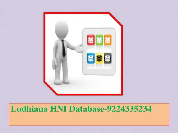 Ludhiana HNI Database-9224335234