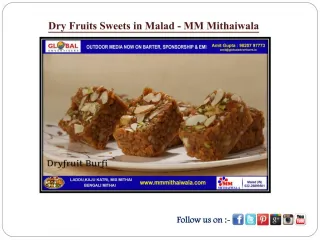 Dry Fruits Sweets in Malad - MM Mithaiwala - slide 1