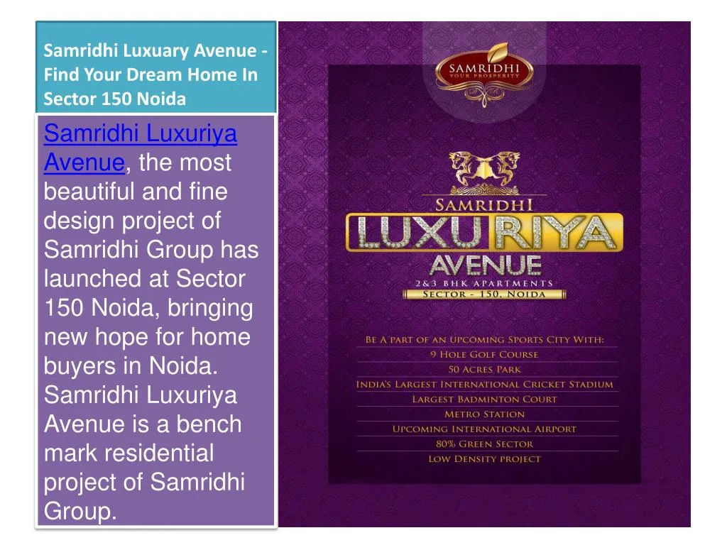 samridhi luxuary avenue find your dream home in sector 150 noida
