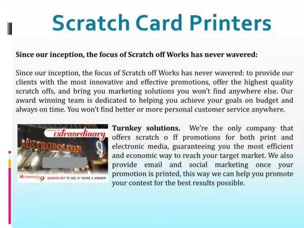 Scratch Card Printers
