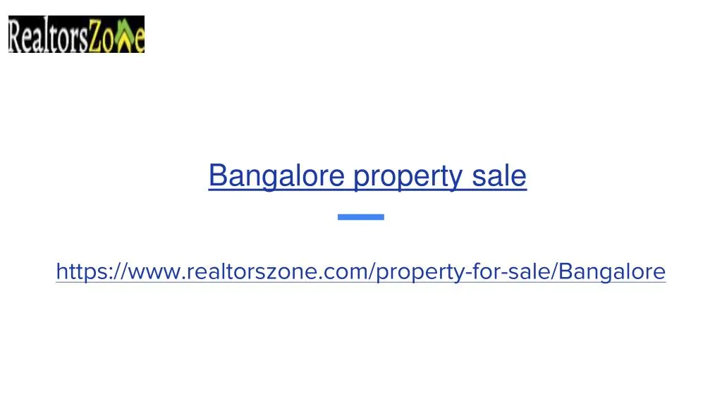 bangalore property sale