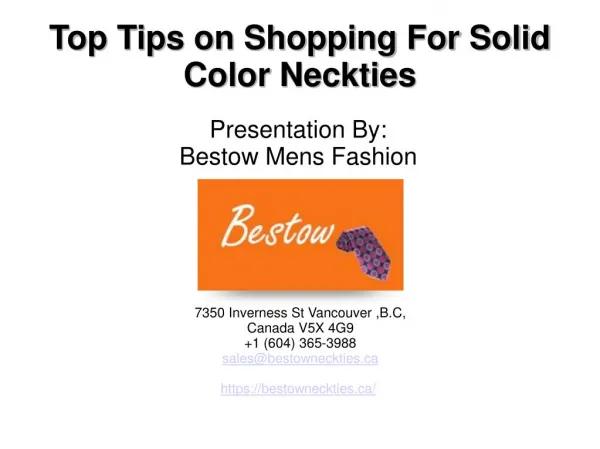 Top Tips on Shopping For Solid Color Neckties