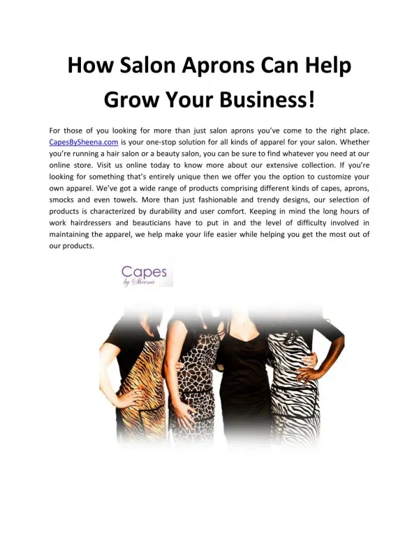 How Salon Aprons Can Help Grow Your Business