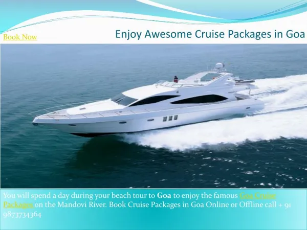 Enjoy Awesome Cruise Packages in Goa