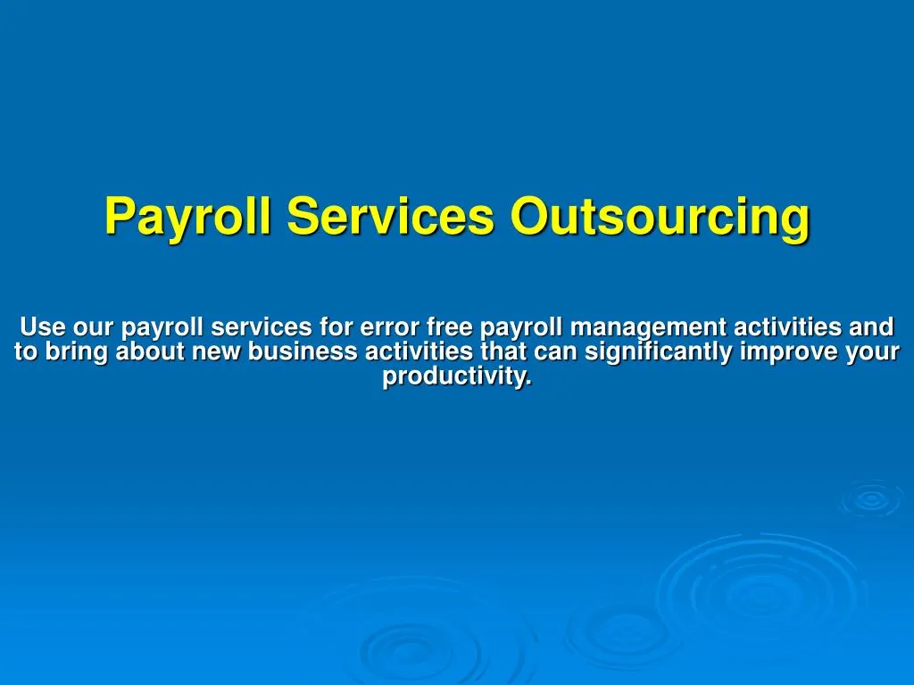 payroll services outsourcing