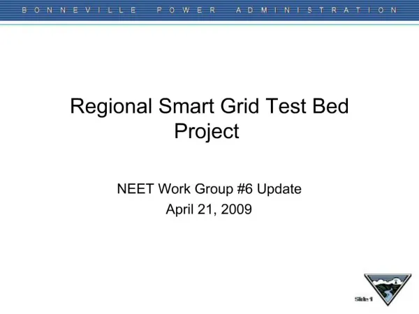 Regional Smart Grid Test Bed Project