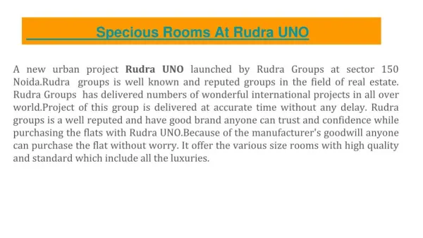 New residential home available at Rudra UNO