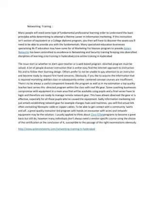 Networking Training in hyderabad|Golars Networks|Networking Training - slide 1