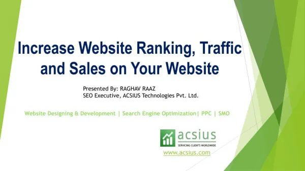 How to Increase Website Ranking, Traffic and Sales on Your Website