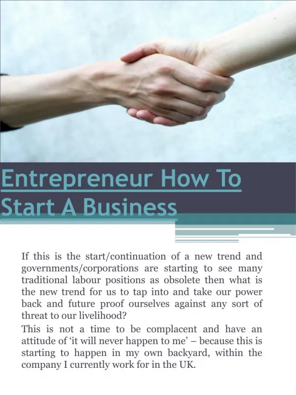 Entrepreneur How To Start A Business