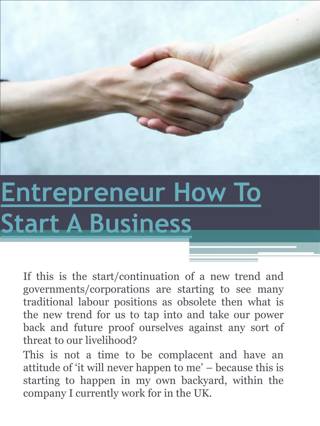 entrepreneur how to start a business