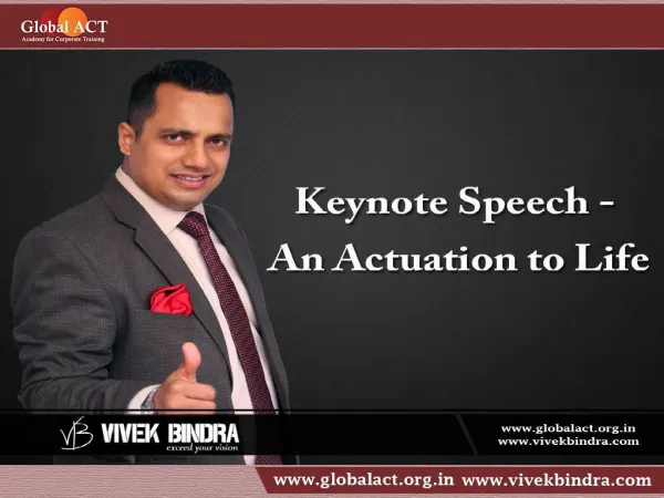 Keynote Speech - An Actuation to Life