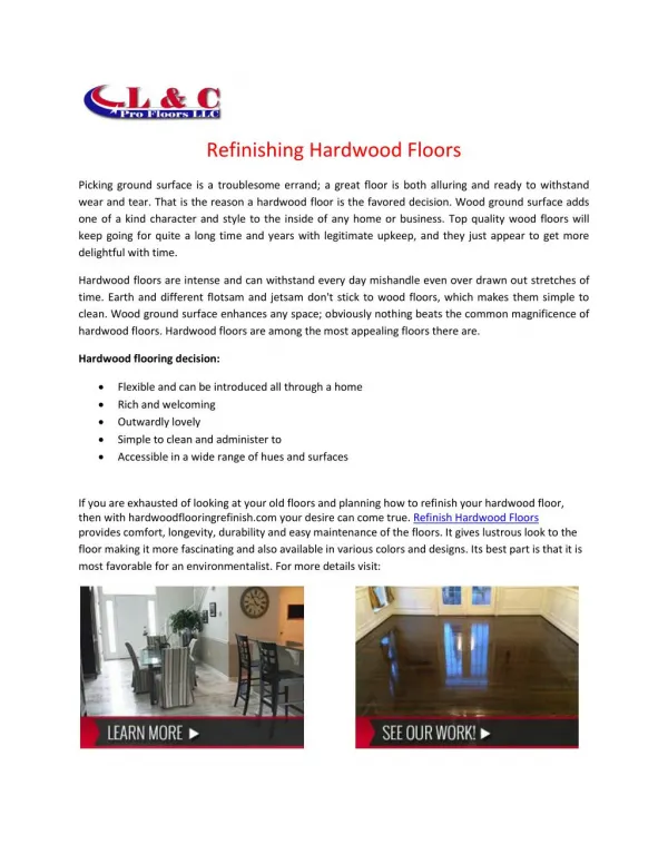 Carpet Installation and Floor Refurnishing Services