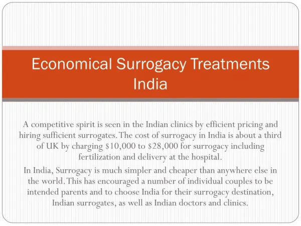 Economical Surrogacy Treatments India