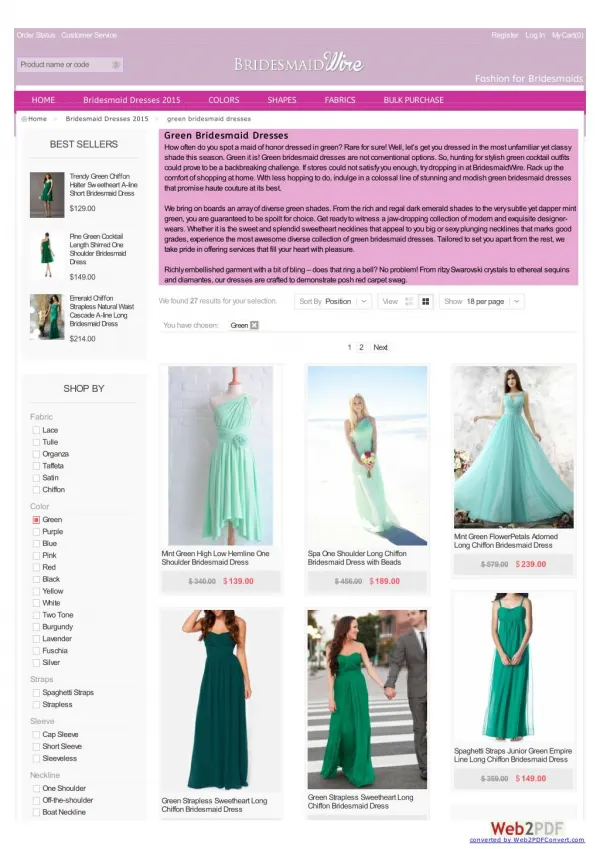 Green bridesmaid dresses - bridesmaidwire.com