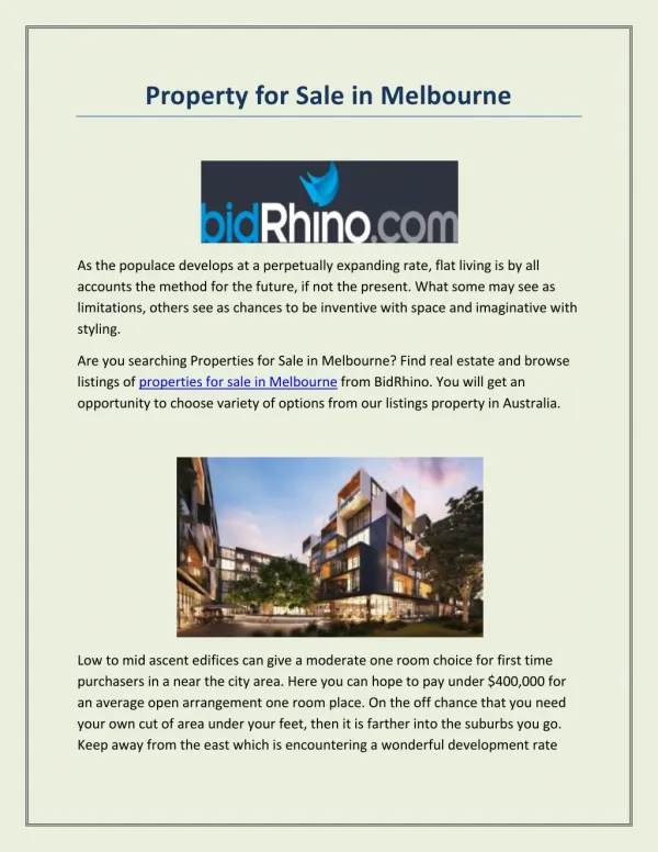 Property for Sale in Melbourne