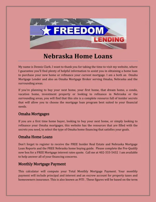 Nebraska Home Loans