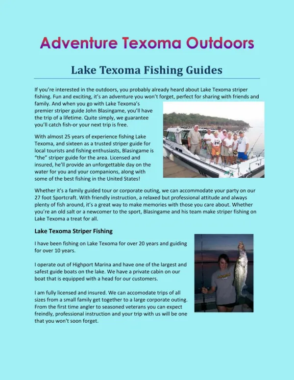 Lake Texoma Striper Guide