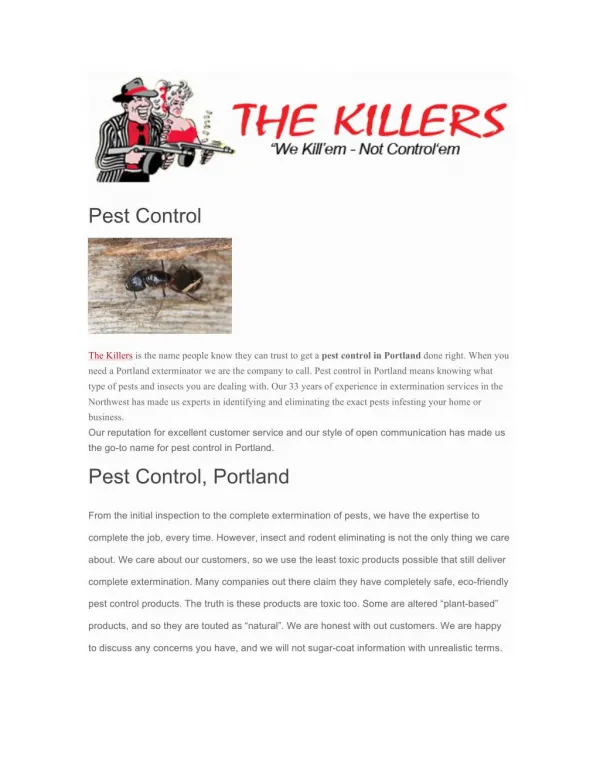 Pest control portland