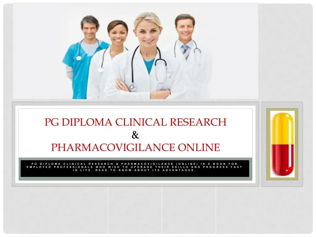 pg diploma clinical research pharmacovigilance online