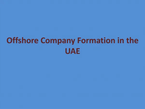 Offshore Company Incorporation UAE