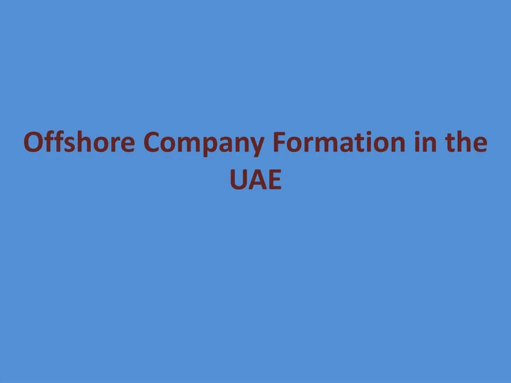 offshore company formation in the uae