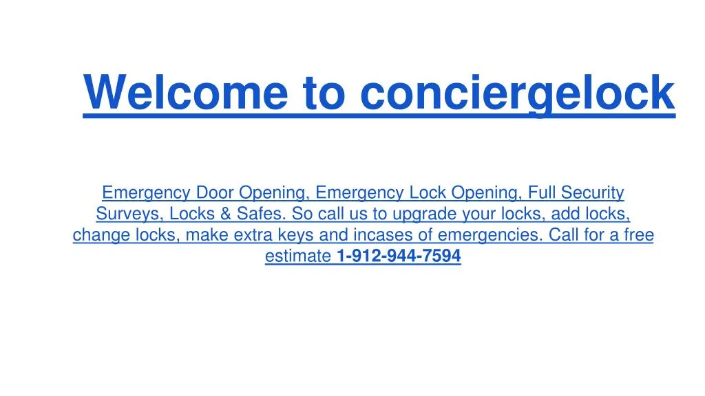 welcome to conciergelock