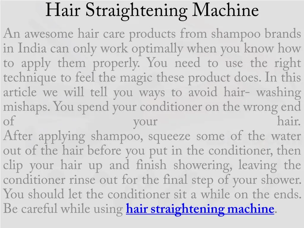 hair straightening machine