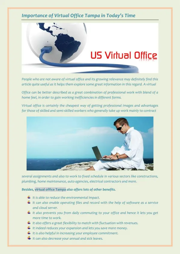 Importance of Virtual Office Tampa in Today’s Time