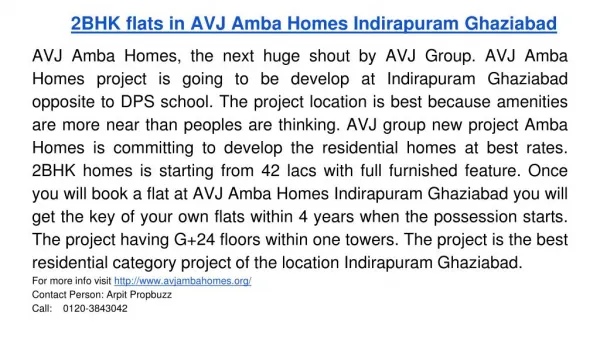 2BHK flats in AVJ Amba Homes Indirapuram Ghaziabad