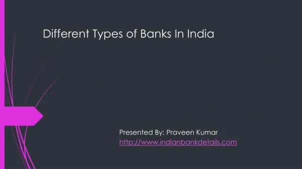 Different Kinds of Banks In India