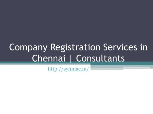 Company Registration Services in Chennai | Consultants