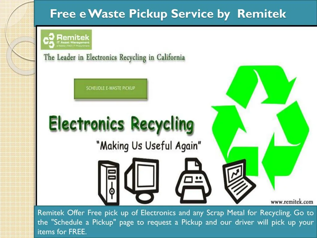 free e waste pickup service by remitek