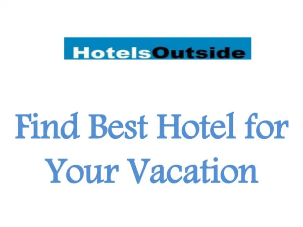 Find Best Hotel Online