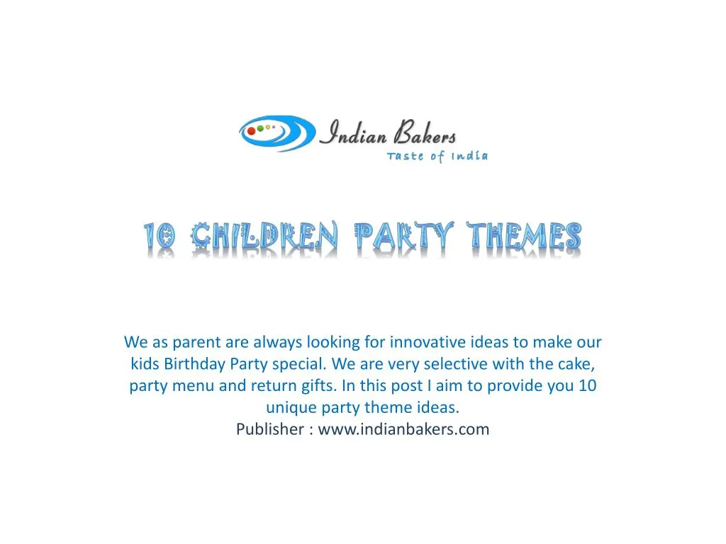 10 children party themes