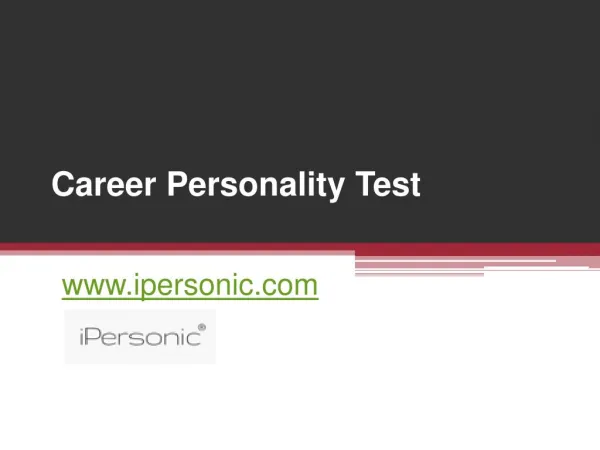Career Personality Test - www.ipersonic.com
