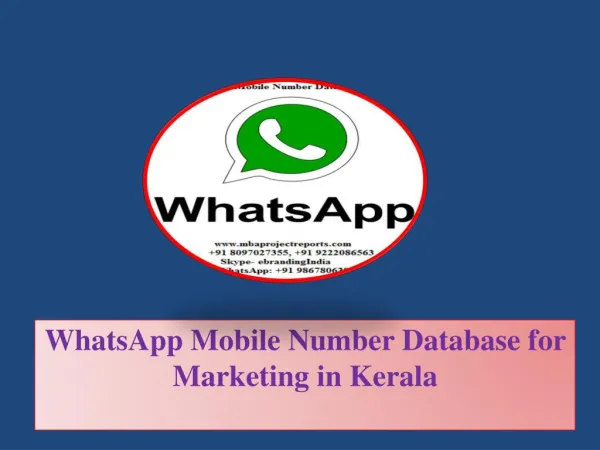 WhatsApp Mobile Number Database for Marketing in Kerala