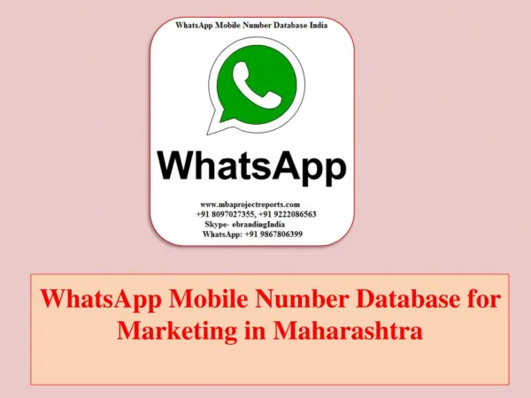 WhatsApp Mobile Number Database for Marketing in Maharashtra