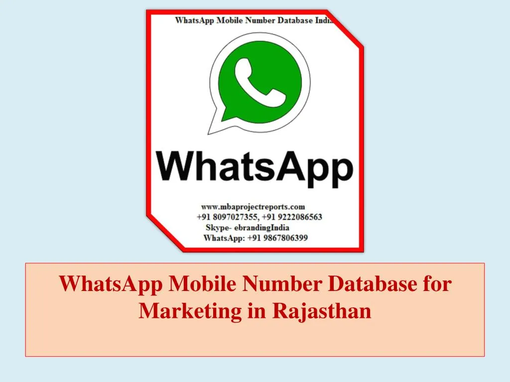 whatsapp mobile number database for marketing in rajasthan