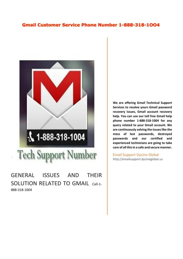 Gmial Account Recovery Phone Number 1-888-318-1004