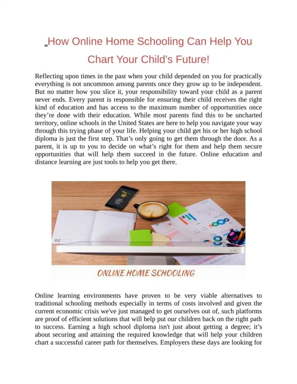 How Online Home Schooling Can Help You Chart Your Child’s Future
