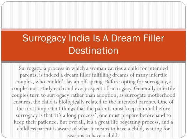 Surrogacy India Is A Dream Filler Destination
