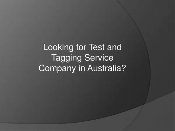 test and tag Australia