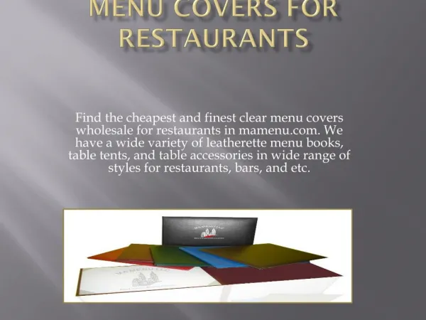 menu covers for restaurants