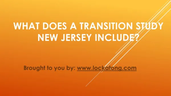 What Does A Transition Study New Jersey Include?