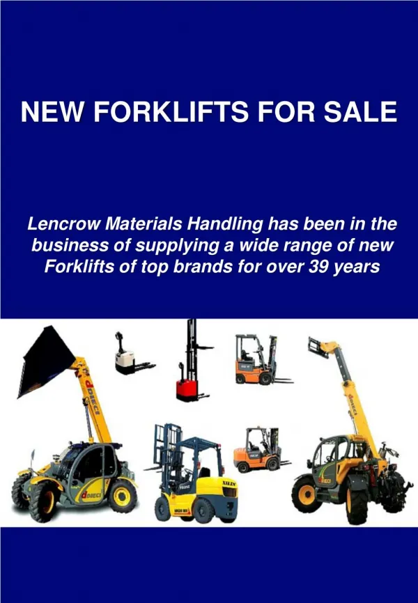 New Forklifts for Sale in Australia from Lencrow